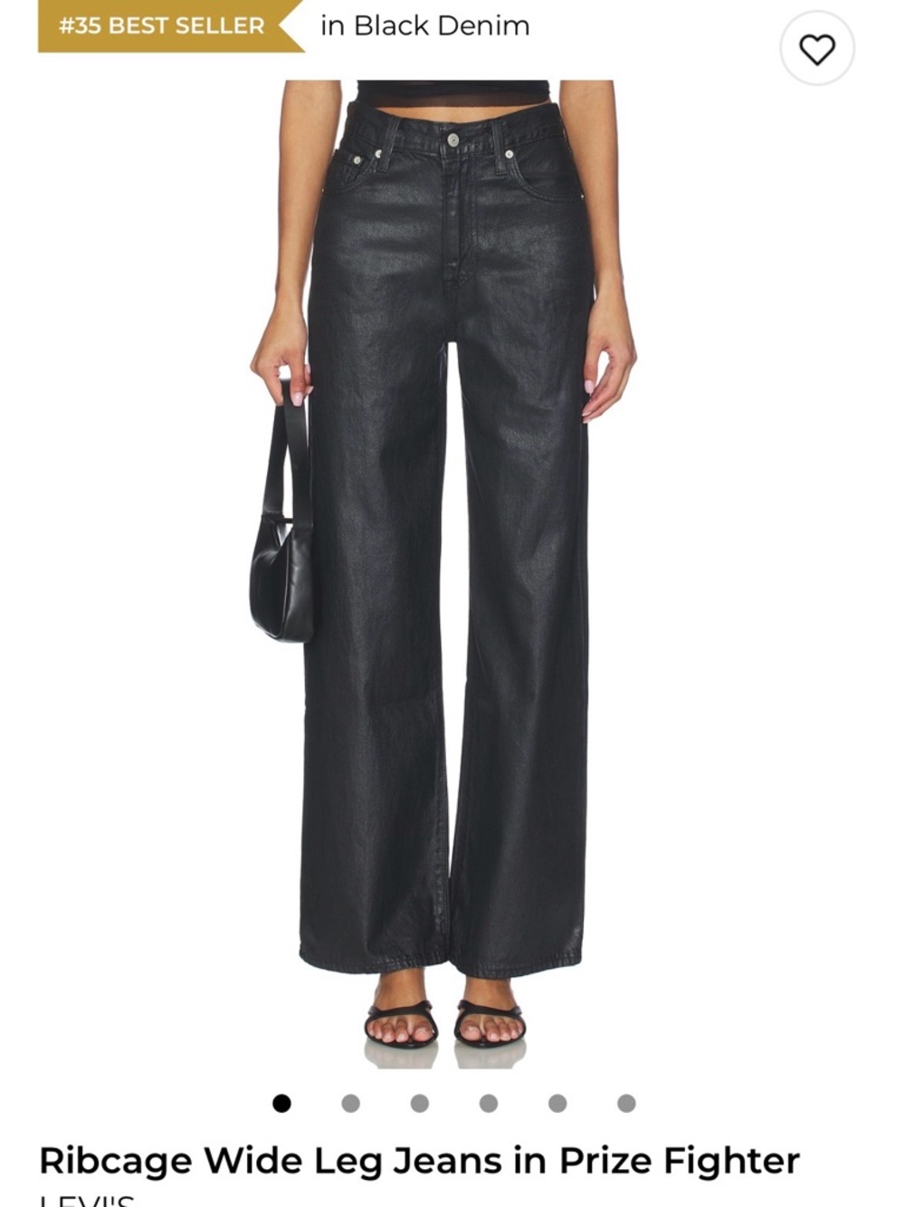 Levi's Black Wide-Leg Ribcage Jeans - Picture 2 of 3